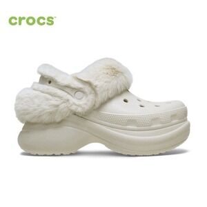 NEW CROCS Bae Lined Fur Clog 211753-160 Stucco Size 6 W